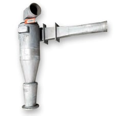 11" Hosokawa MikroPul, Stainless Steel Cyclone Separator, 6" diameter Sleeve Outlet, 56.5" overall height