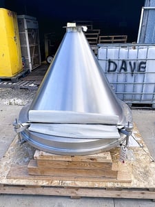 Meto Systems, Lift Stainless Steel Cone Bottom Attachment, food grade, 30" diameter x 30" overall height