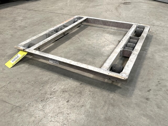 Brooks & Perkins Inc., 10-Roller Machinery Mover Pallet Dolly, Aluminum, 8000 lbs. capacity, 42" x 48" Size