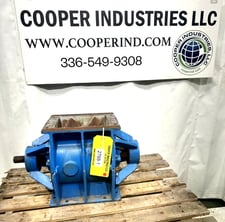 9" Buhler #28/30, Rotary Airlock, carbon steel, 9" x 11" Inlet w/13" x 15" Flange, 16" H Inlet to Outlet