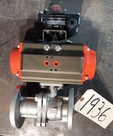 1.5" JFlow Controls #JFC085, Stainless Steel Ball Valve w/Actuator, 115 psi