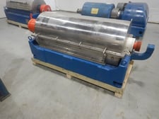 Sharples #P34000, Horiz Decanter Centrifuge, 4-1/4" pitch conveyor, P125:1 gearbox, reconditioned