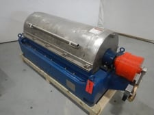 Sharples #P34000, Horiz Decanter Centrifuge, 3" pitch, P125:1 gearbox, reconditioned