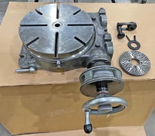 11" Moore Ultra precise rotary table, index attachment & plate, lifting handle