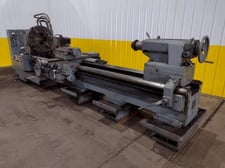 38" x 120" Poreba #TPL-90/M, hololow spindle lathe, 28" chk, 4-jaw, 12-1/2"hole, 5-250 RPM, forward & reverse