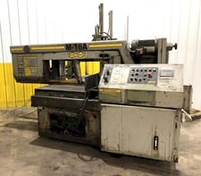 16" x 16" Hyd-Mech #M-16A, automatic & power miter horizontal band saw, 18' 6" x 1.25" x .042" blade, 75-400