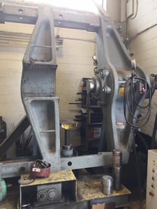 400 Ton, Rodgers #1F400, Hydraulic Inclined Frame Horizontal Wheel Press, 10 stroke, 84" between bars, 6" x