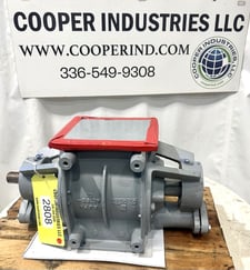 8" Buhler, Rotary Airlock, Carbon Steel, 8" x 8" Inlet w/10" x 10" Flange, 3" I.D. Blow Through Outlet, 13" H