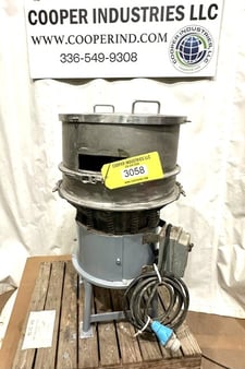 24" Sweco #S24S412, Round Screener Sifter, Stainless, 4" H Bottom & 9" H Second Rings, 6" diameter Outlet