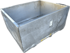 85 cu.ft. Stainless Tank Catch Basin/Tote w/Forklift Pockets, 2098 gallon, 60" L x 74" width x 33" H