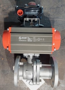 1.5" JFlow Controls #JFC085, Stainless Steel Ball Valve w/Actuator, 115 psi, Never Used