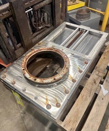 18" Salina Vortex, Knife Gate, No Cylinder, Stainless, 12" Round Outlet Adapter Plate