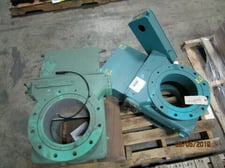 10" Stock Equipment Co., Air Coal Steel Gate Valve, Blue Unit Only, On the Right in the Photo