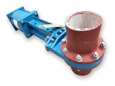 6" Newcon, Stainless Steel Knife Gate Valve, Single Direction Flow, 41" Valve length, Never Used