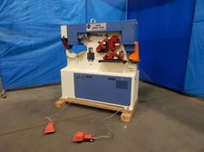 5" x 5" x 1/2" Mubea #HIW-550/510, ironworker, 55/60/65 ton, 20" throat, 7.5 HP