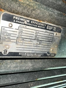 150 HP 890 RPM Toshiba, Frame N449T, TEFC, 1.15 service factor, 460 Volts