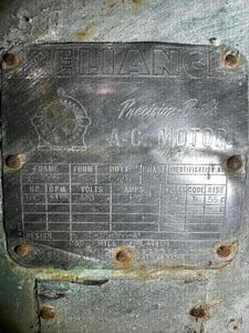 100 HP 1185 RPM Reliance, Frame 5085, TEFC, 440 Volts