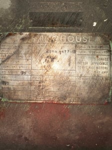 250 HP 1180 RPM Westinghouse, Frame 580-C, ODP, 440 Volts