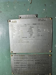 6500 HP 1791 RPM ABB, Frame 560L4L, TEWAC, 0.88 PF, 1.15 service factor, 4000 Volts