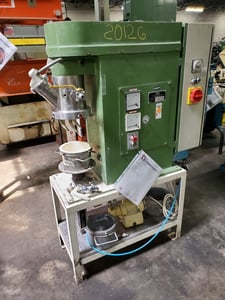 Linden #LPM-2SP, planetary mixer, mounted on stand, assorted extra blades, 3 mixing bowls, 1983