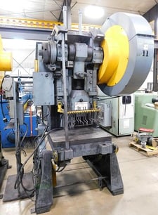 60 Ton, Press-Rite, OBI press, 21" x32" bed, 5 HP, 4" ram adj., electric foot pedal