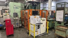 Riello #AZ12/124-CN80, Kawasaki robot fed rotary transfer machine, 12 heads, 500 PPH