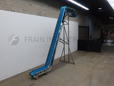 GWI, stainless steel, z type incline cleated belt feeder, 18" wide x 366" long food grade conveyor belt