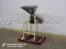 Stainless steel hammermill, with 31" x 23" x 20" hopper, 8" feed throat, 2 fiexed impact blades, 7 HP drive