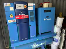 150 scfm, 130 psi, CompAir #L22RS, rotary air compressor, 30 HP, 460 V., 3 phase, w/ tank, air dryer