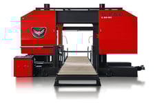 60.2" x 60.2" RMT S-FAB #C-60-60, semi automatic horizontal column bandsaw, chip conveyor, Siti gearbox, 523"