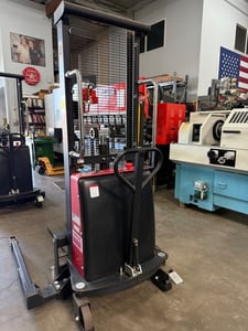 2000 lb. Dayton #5RRZ4, Straddle Stacker, Powered-lift/manual-push, 63" lift (3 available)