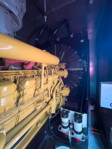 2000 KW Caterpillar #3516B, stationary generator set, diesel, 1800 RPM, 480 Volts, 649 hours, 2005
