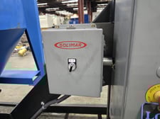 5" diameter x 20' long, Hapman, helix flexible screw conveyor w/ hopper, 6" inlet, 9" L x 7" W outlet, 5 HP