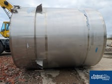 6800 Gal ICCNW Mix Tank, 304 Stainless Steel, 5 HP, 120" diameter x 132", dish bottom, agitator & baffle