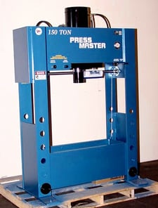 150 Ton, Press Master #HFP-150T, 16" stroke, power lift table, pressure regulator, #133403