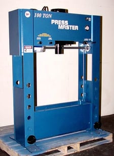 100 Ton, Press Master #100T-E/H, pressure regulator, 12" stroke, 8" bore, double acting, #134265