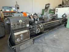 23" x 158" Demoor #822, engine lathe, 4-jaw 15" chuck, inch/metric, Aloris DA holder, tailstock