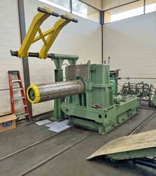 54" x 6.5" Stamco, slitting line, 30000 lb., 72" OD, 20"-24" ID, driven head w/tension stand