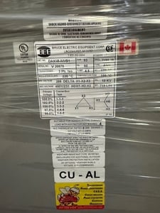 93 KVA 208 Delta Primary, 400Y/230 Secondary, Hammond, taps al Nema 1