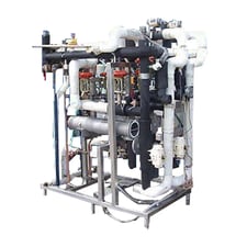 20 sq.ft., 150 psi shell, 150 psi tube, Enerquip #NEUC, twin shell & tube heat exchanger