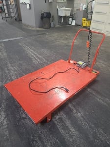 1500 lb. Presto #WBP36-15, hydraulic lift table, 36" x 54" table surface, power raise & lower
