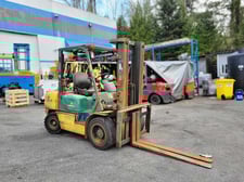 6000 lb. Komatsu #FG30HT-14, propane forklift, 128" lift height, 3 stage mast, side shift