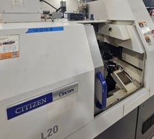 Citizen #L20EVIII-2M8, CNC swiss lathe, .75" capacity, 5 HP, 10k RPM, Cincom M70LPC-VU, 12' Minuteman 320