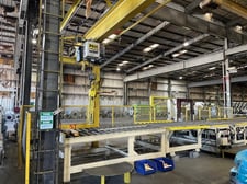 10000 lb. Pro-Eco, banding line, 72" outside dimension, downlayer, 2-index roll station w/ manual banding