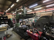 8' -19" Cincinnati #Bickford-6E, radial drill, 8-1000 RPM, 20 HP, #6MT, 220/440 V., Heavy duty head, power
