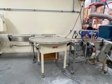AMS, filler, auger, single head, unscrambler, conveyor, accumulation
