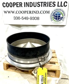 Azo, Stainless bin activator, 20" diameter, 9" tall, 11-5/8" dia outlet w/17-1/2" dia flange