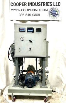 Gardner Denver #GABHBPA, blower, 5 HP, 3150 RPM, control cabinet w/Leeson Speedmaster adjustable speed motor