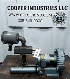 215 cfm, Gast Regenair #R6335A-2, blower, 3.5 HP, 3450 RPM, 2-1/2" ID inlet/outlet