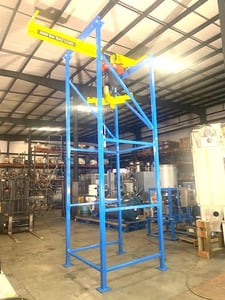 Bulk bag unloader with 2 ton Coffing hoist, Flexicon, 3 HP, unused